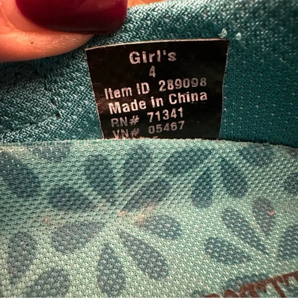 LL Bean Sneakers Girls 4 Teal Suede Beansport Mary Janes Girl's Shoes